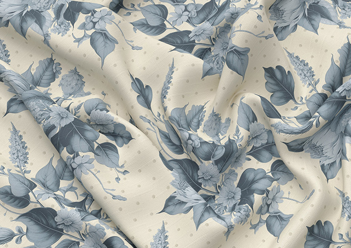 Pensford, Penn Bouquet Raffs Blue - Made to Measure Curtains - Image 4